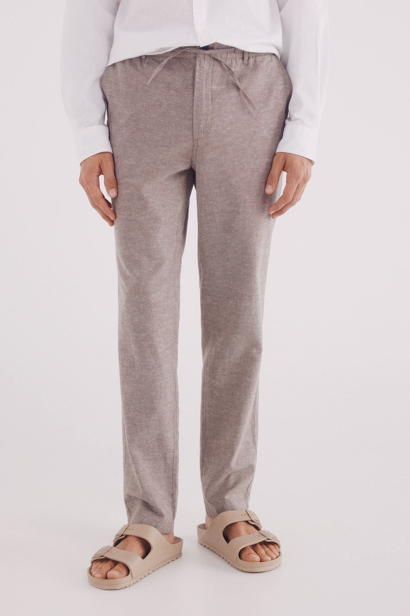 Slim fit linen chino pants