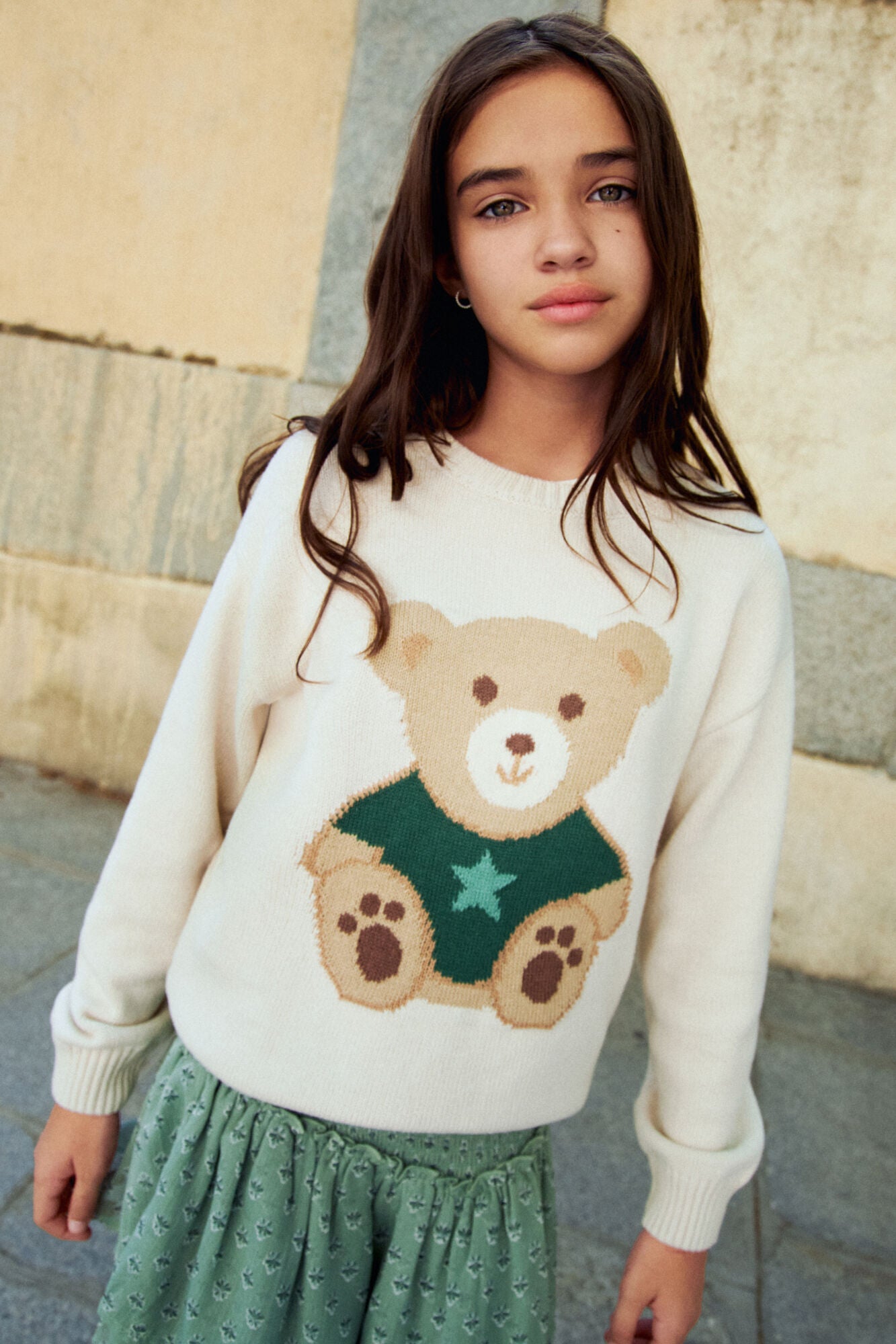 Girl's Teddy Bear Sweater
