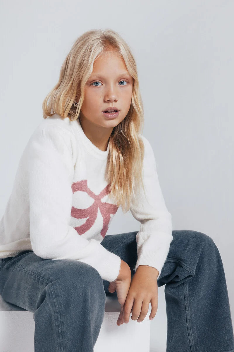Girl's bow or tie sweater