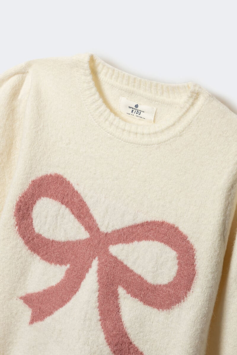 Girl's bow or tie sweater