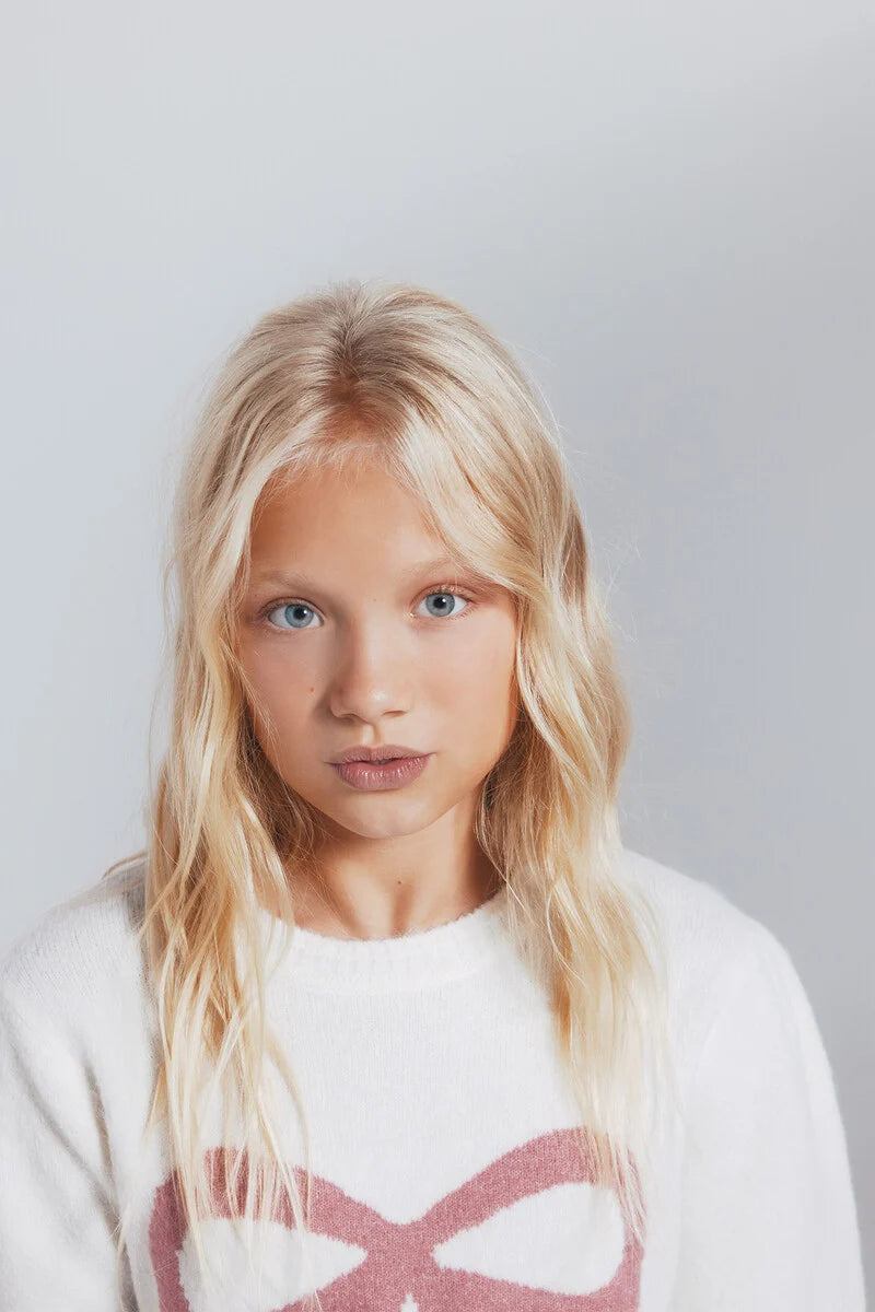Girl's bow or tie sweater