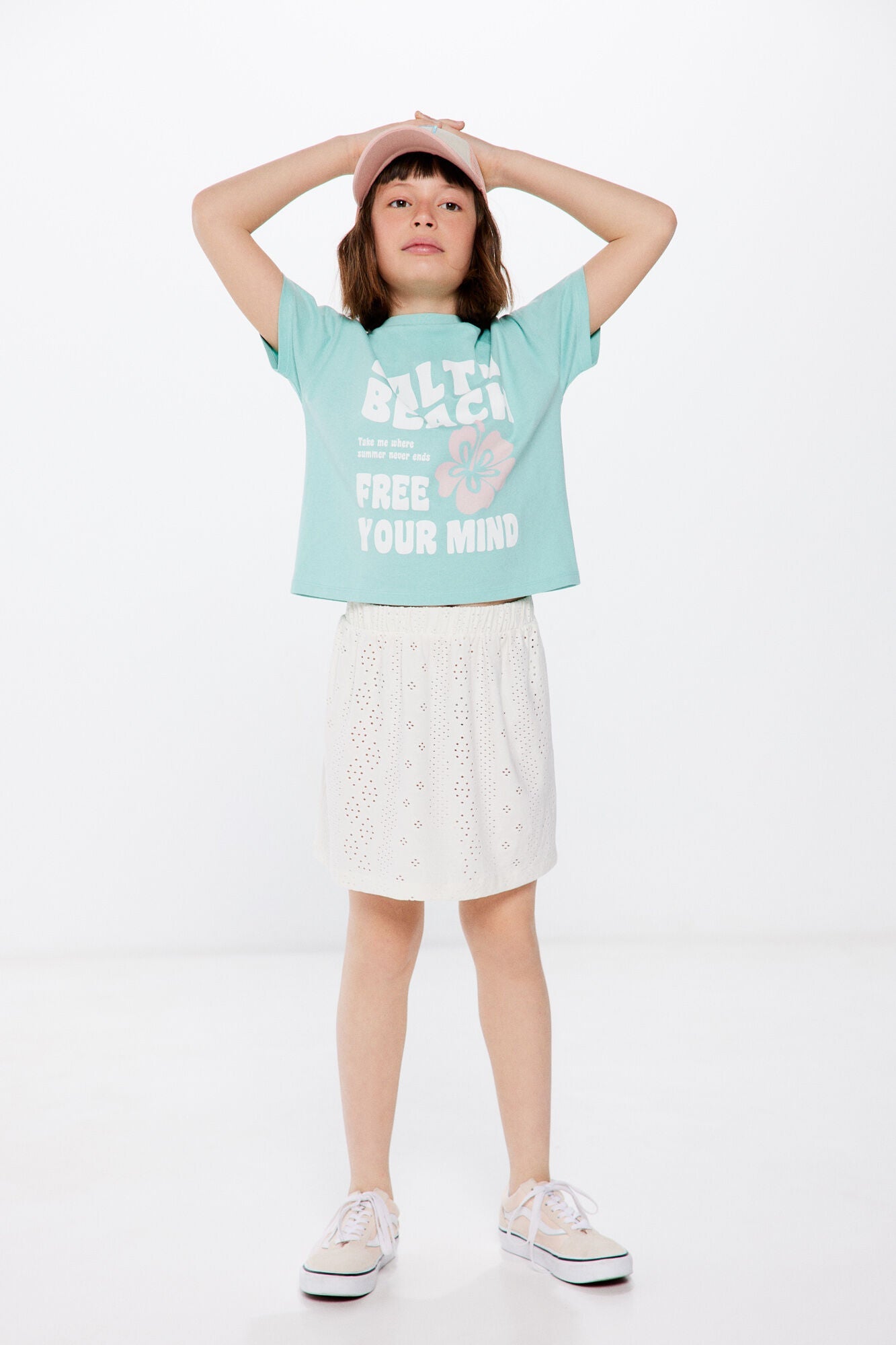 Girls' Swiss embroidery skirt