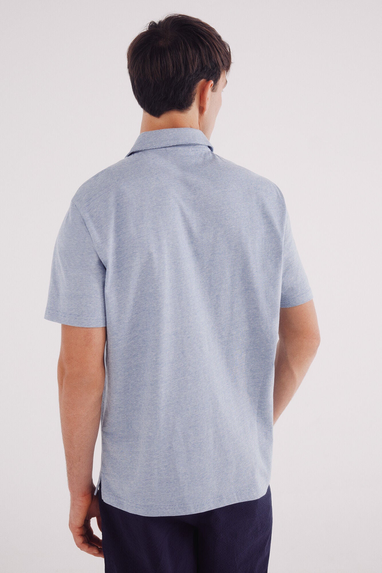 Microstripe polo jersey