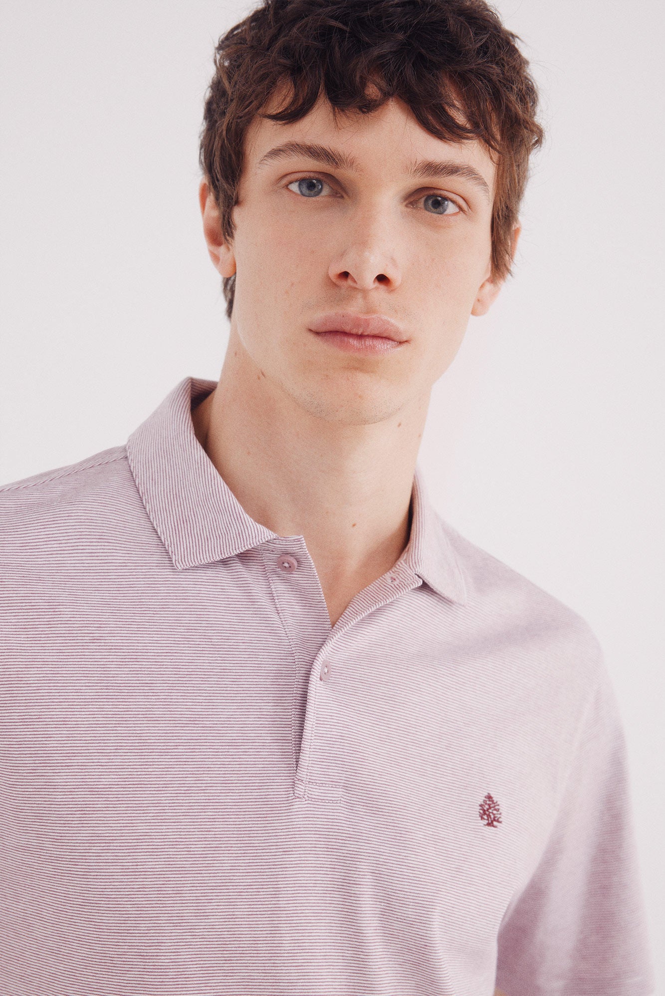 Microstripe polo jersey