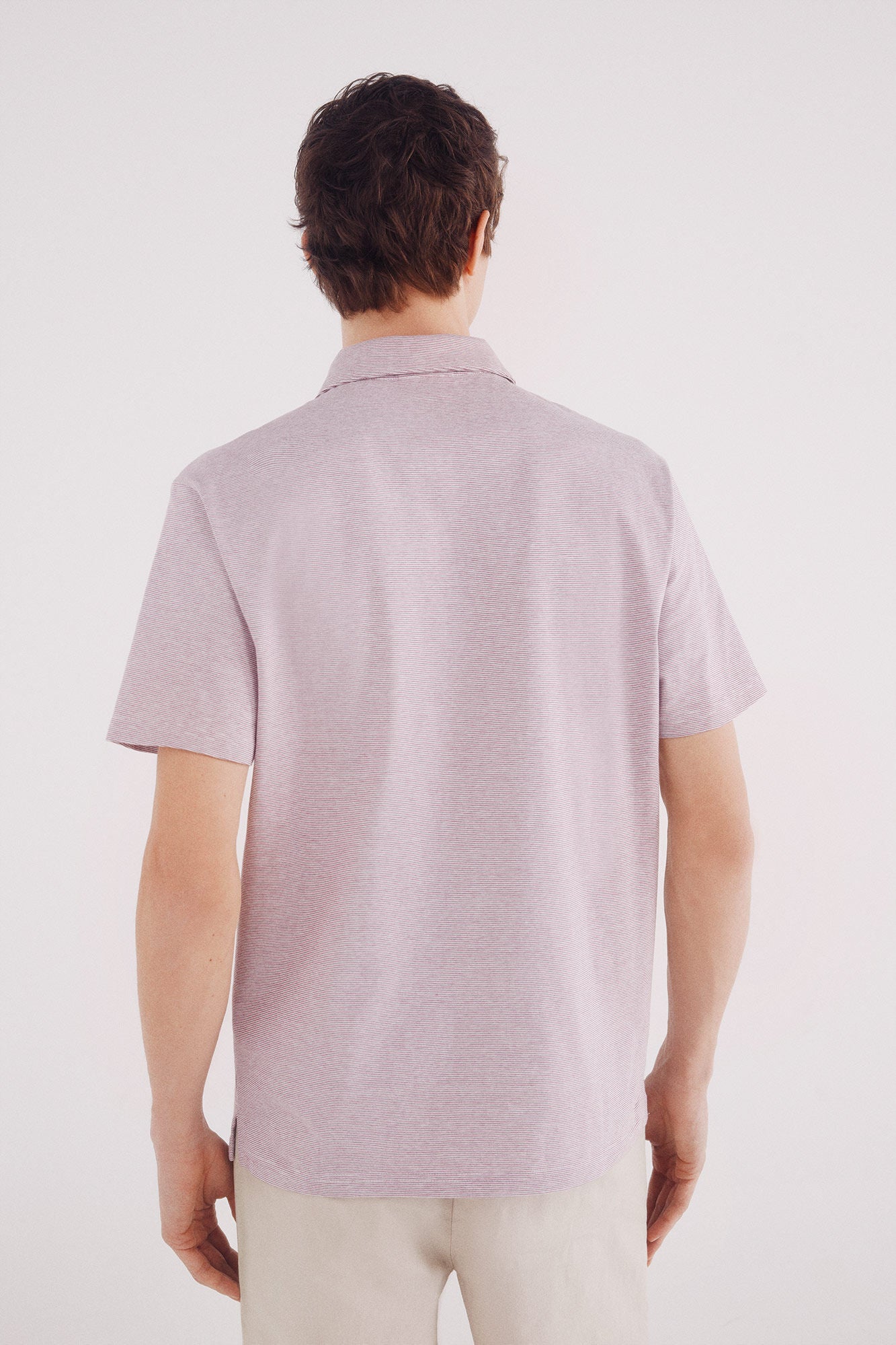 Microstripe polo jersey