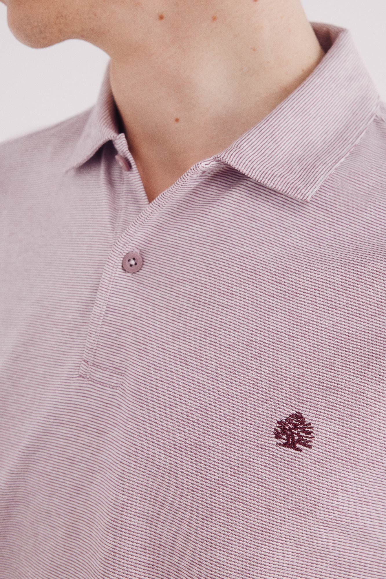 Microstripe polo jersey