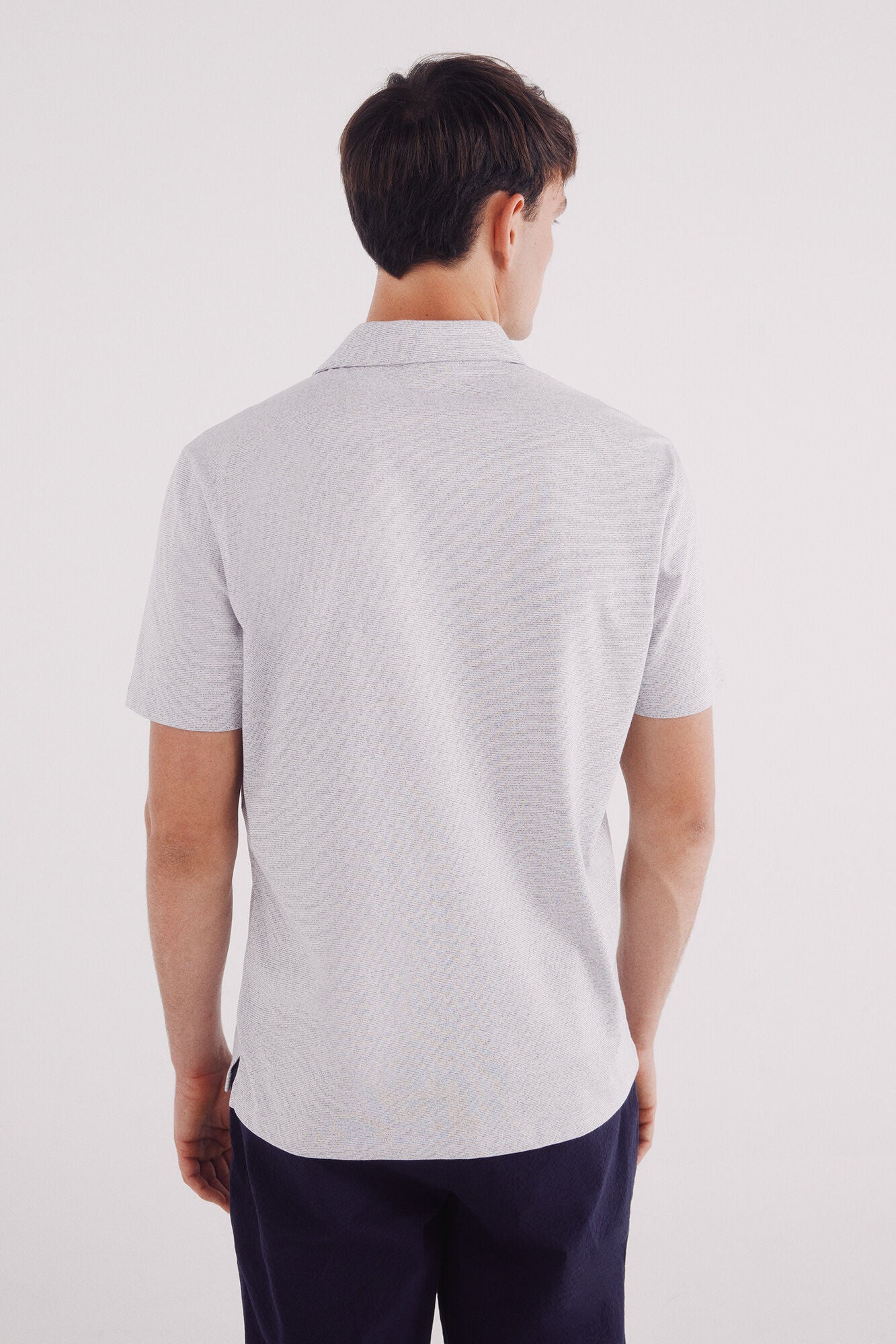 Microstripe polo jersey