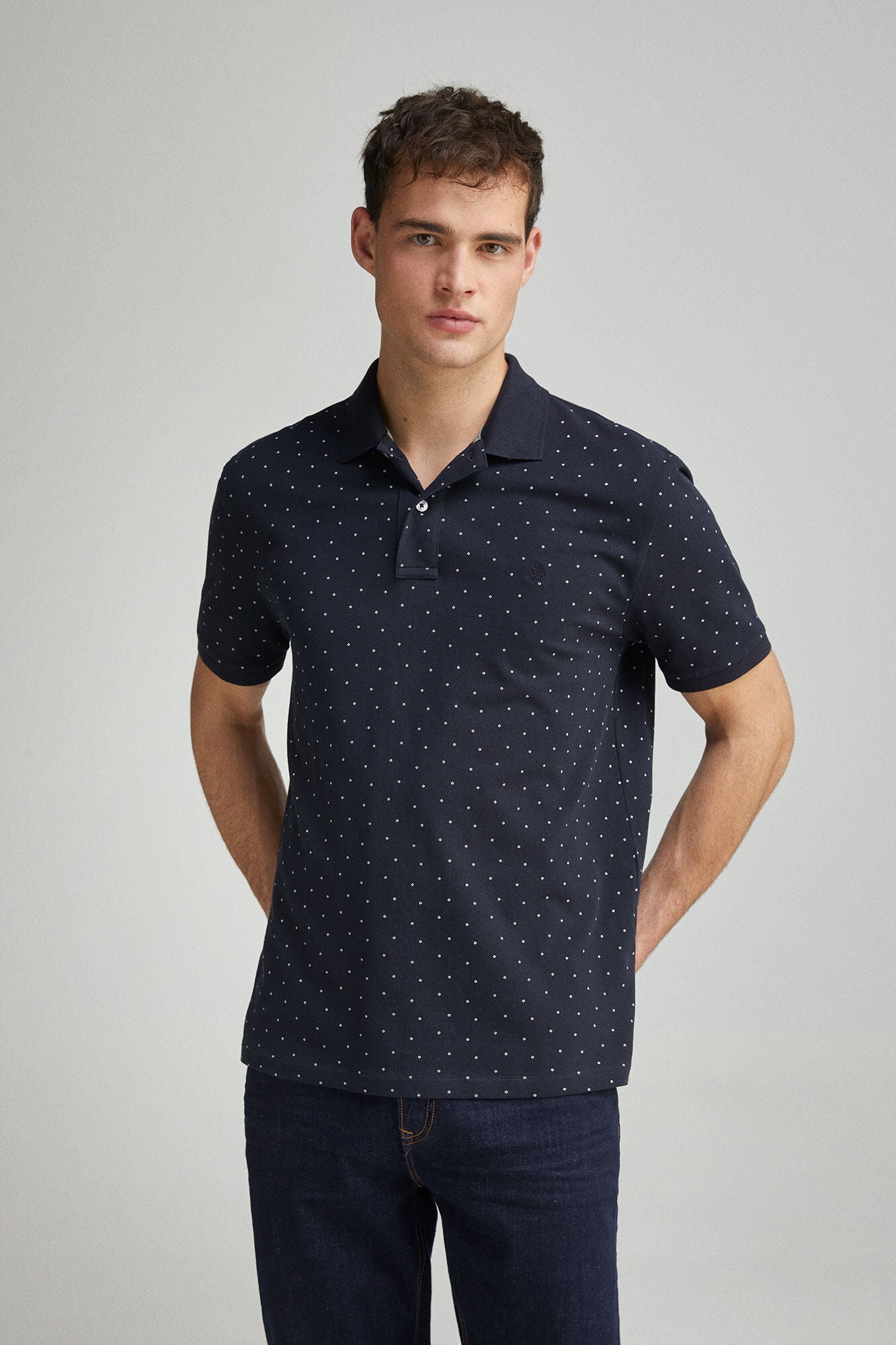 Regular fit all-over print polo