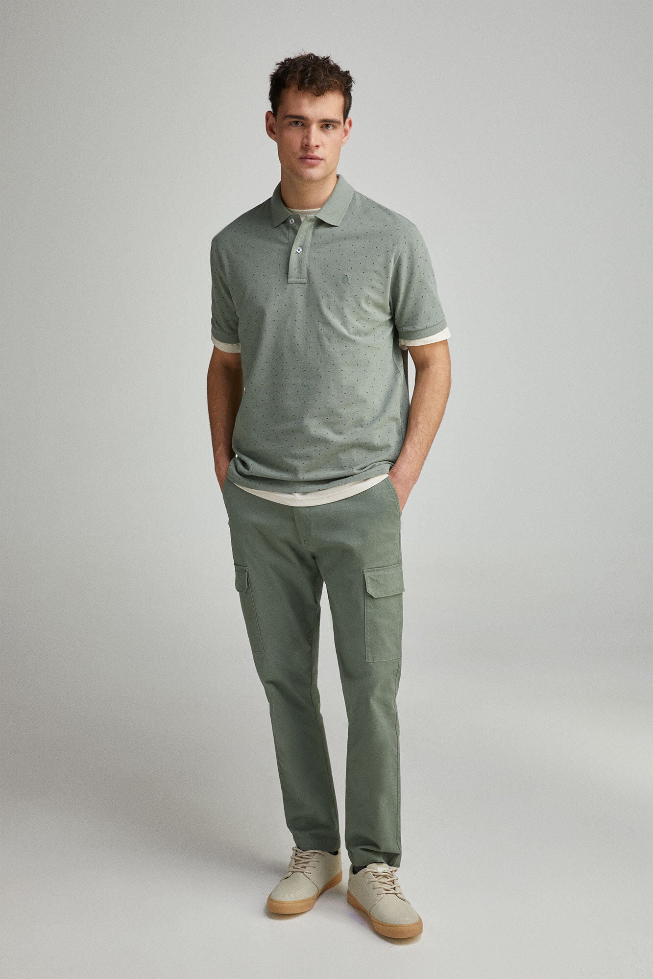 Regular fit all-over print polo