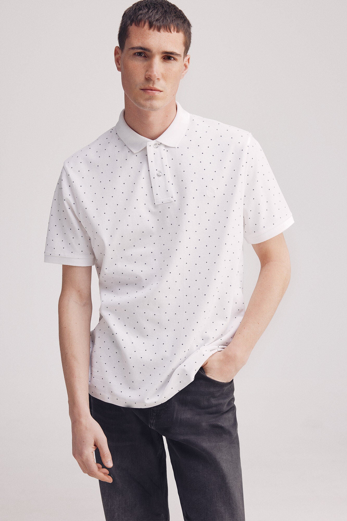 Regular fit all-over print polo