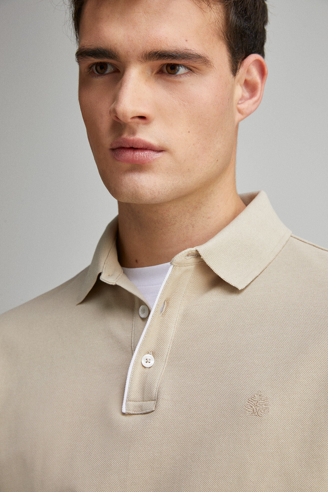 Slim fit contrast polo