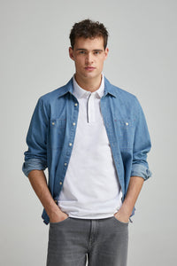 Slim fit contrast polo
