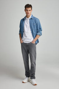 Slim fit contrast polo