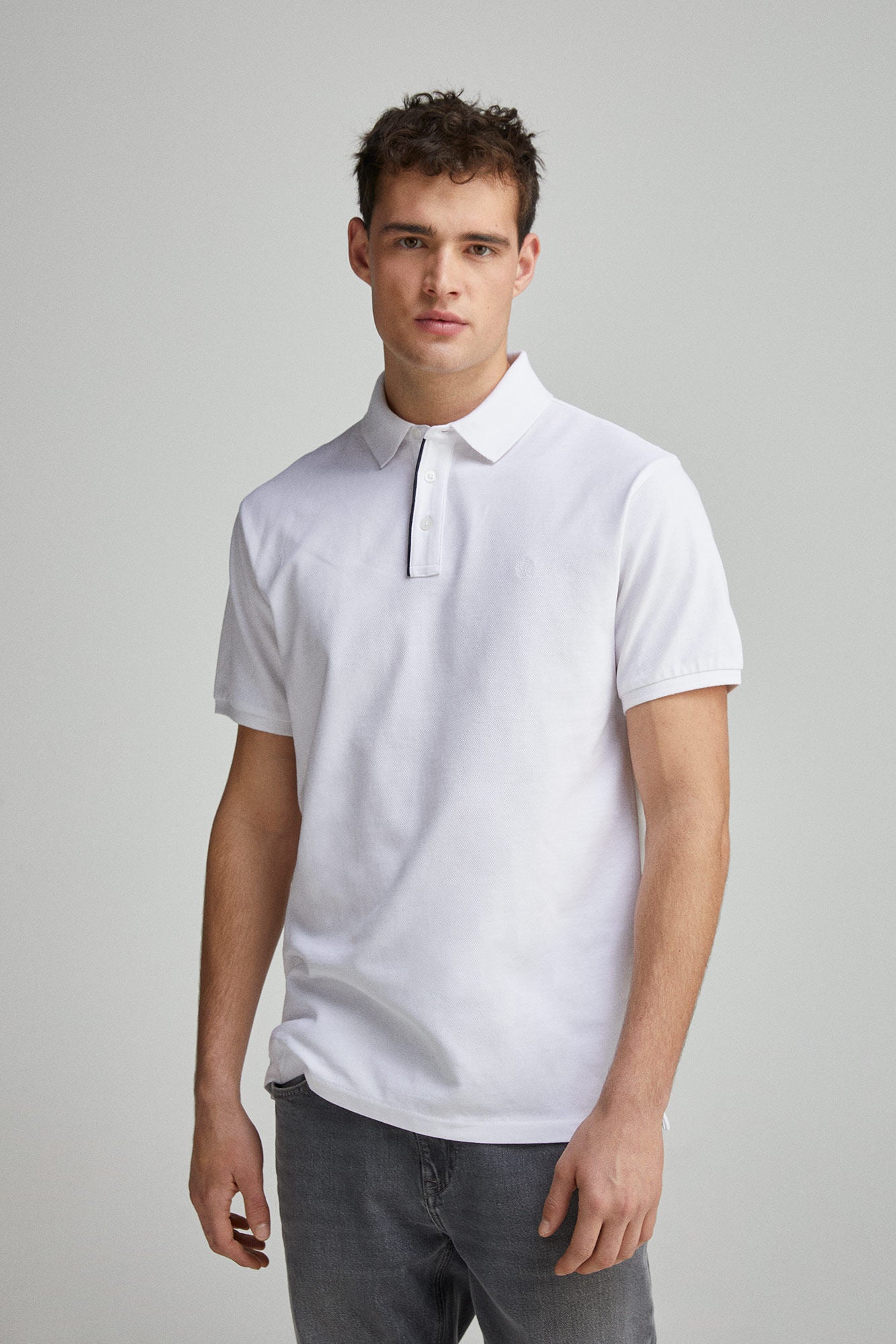 Slim fit contrast polo
