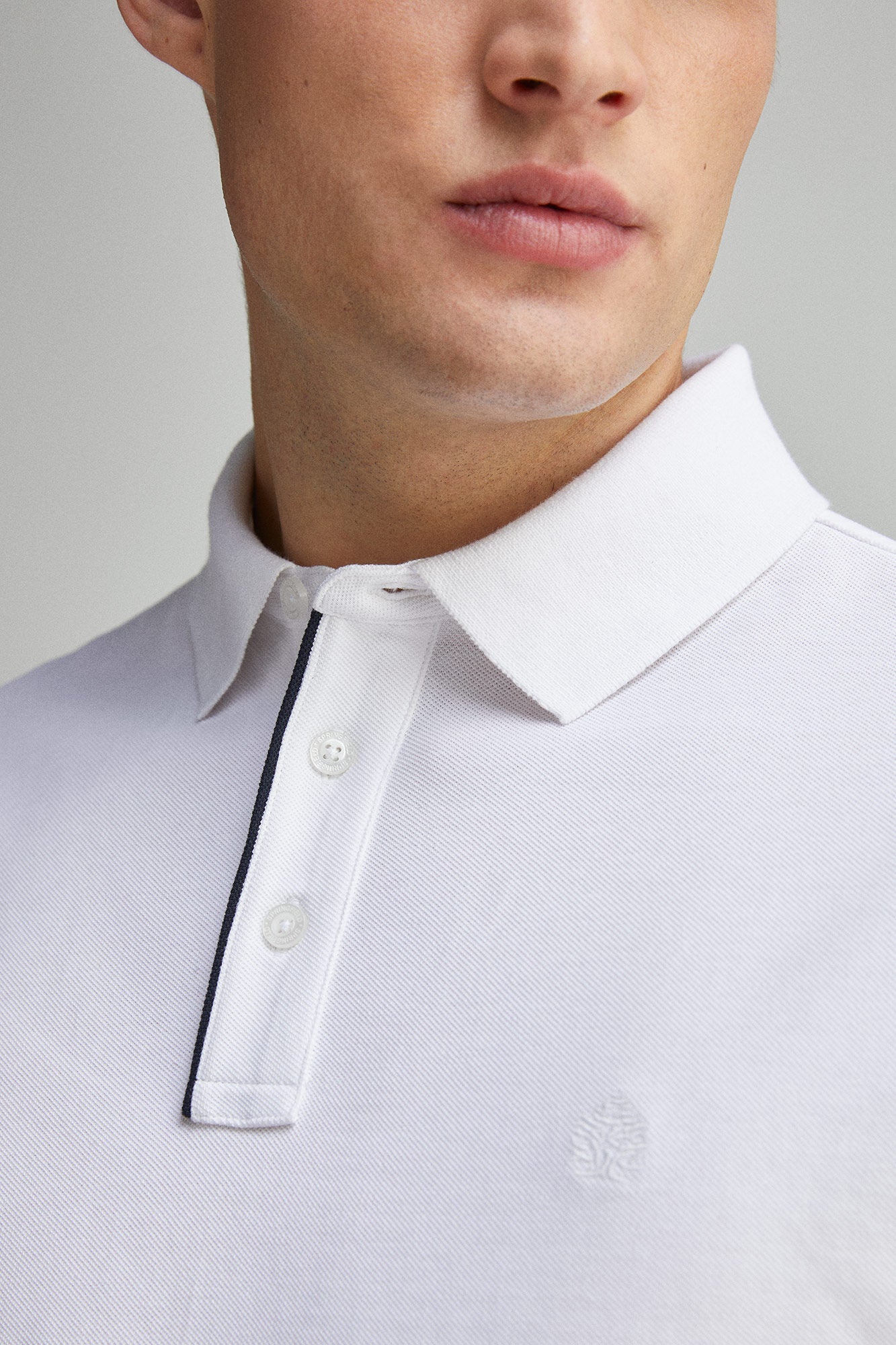 Slim fit contrast polo