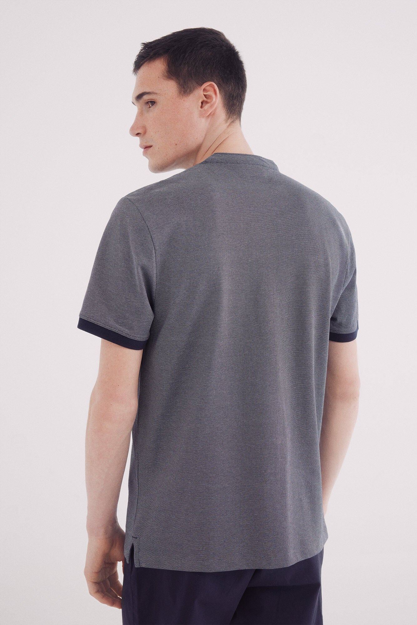 Slim fit mao oxford block piquŽ polo