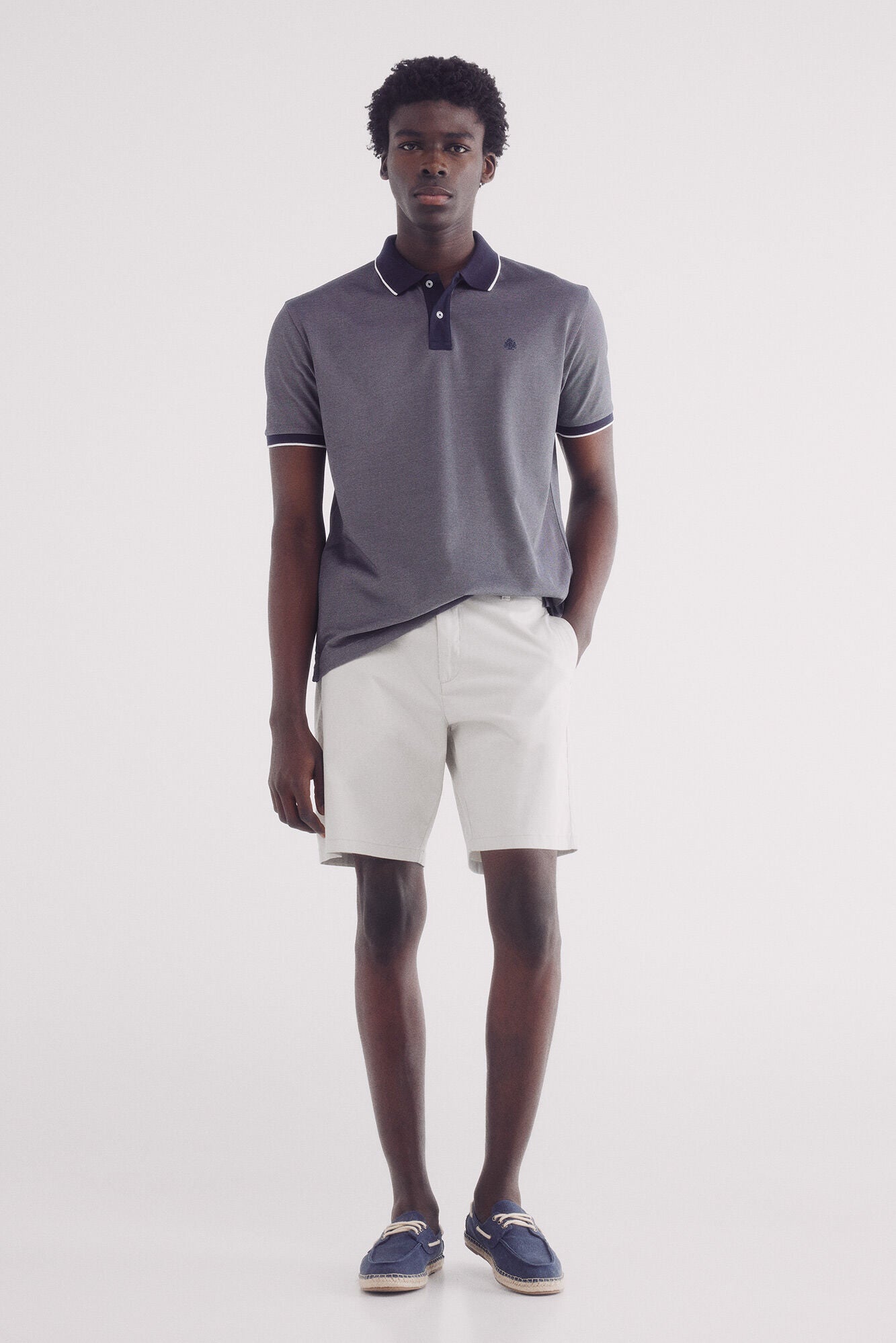 Oxford polo with contrast collar, regular fit
