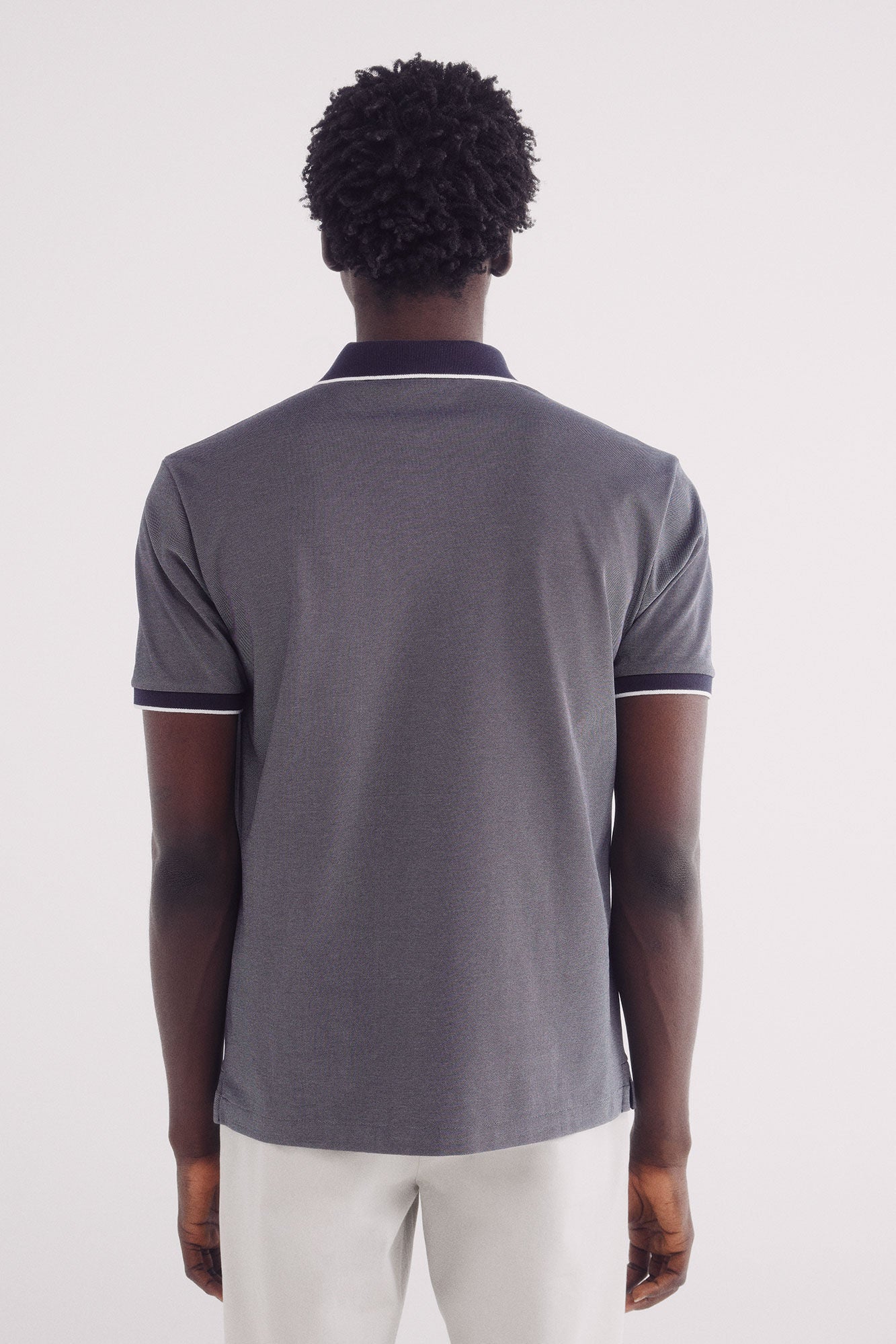 Oxford polo with contrast collar, regular fit