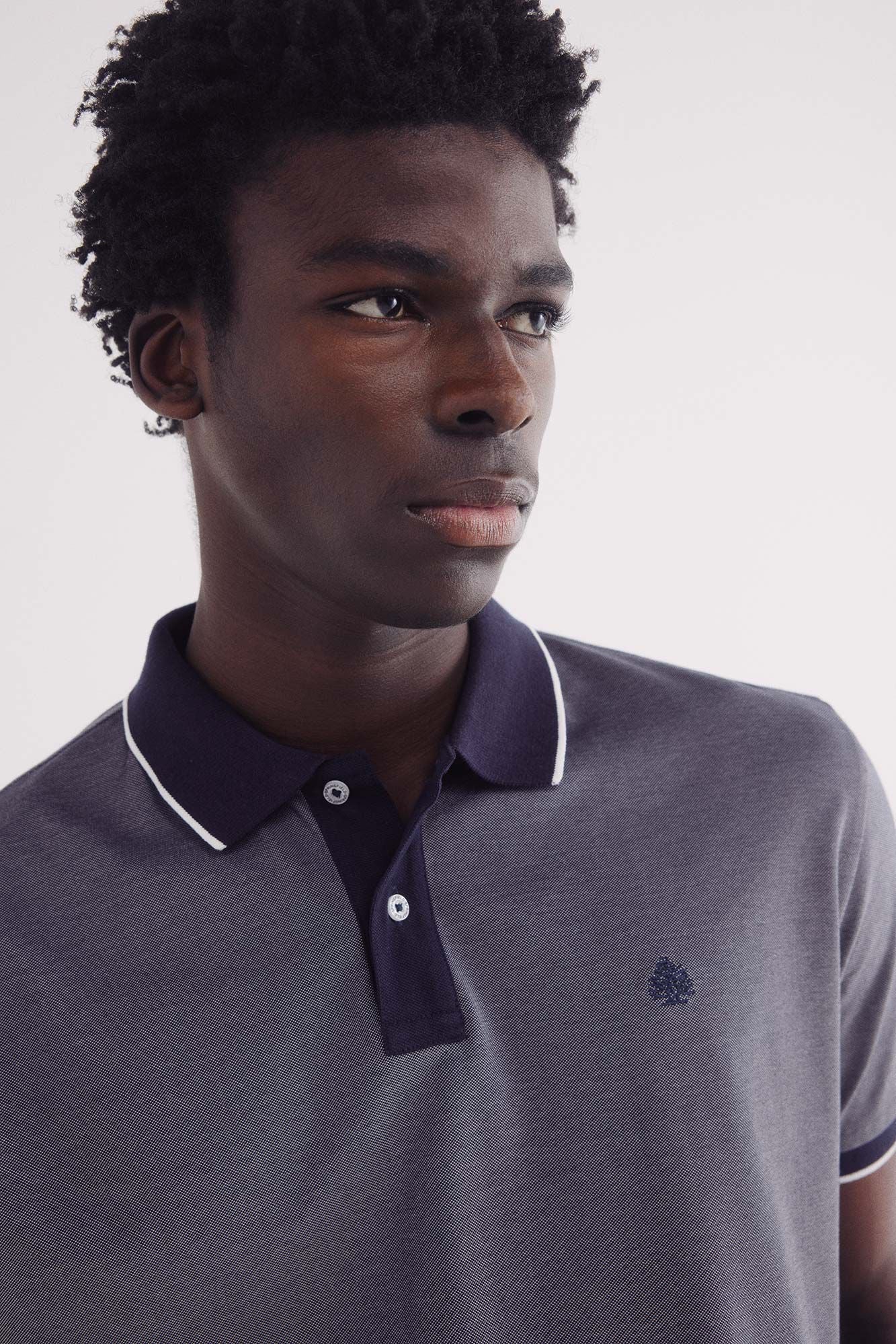 Oxford polo with contrast collar, regular fit