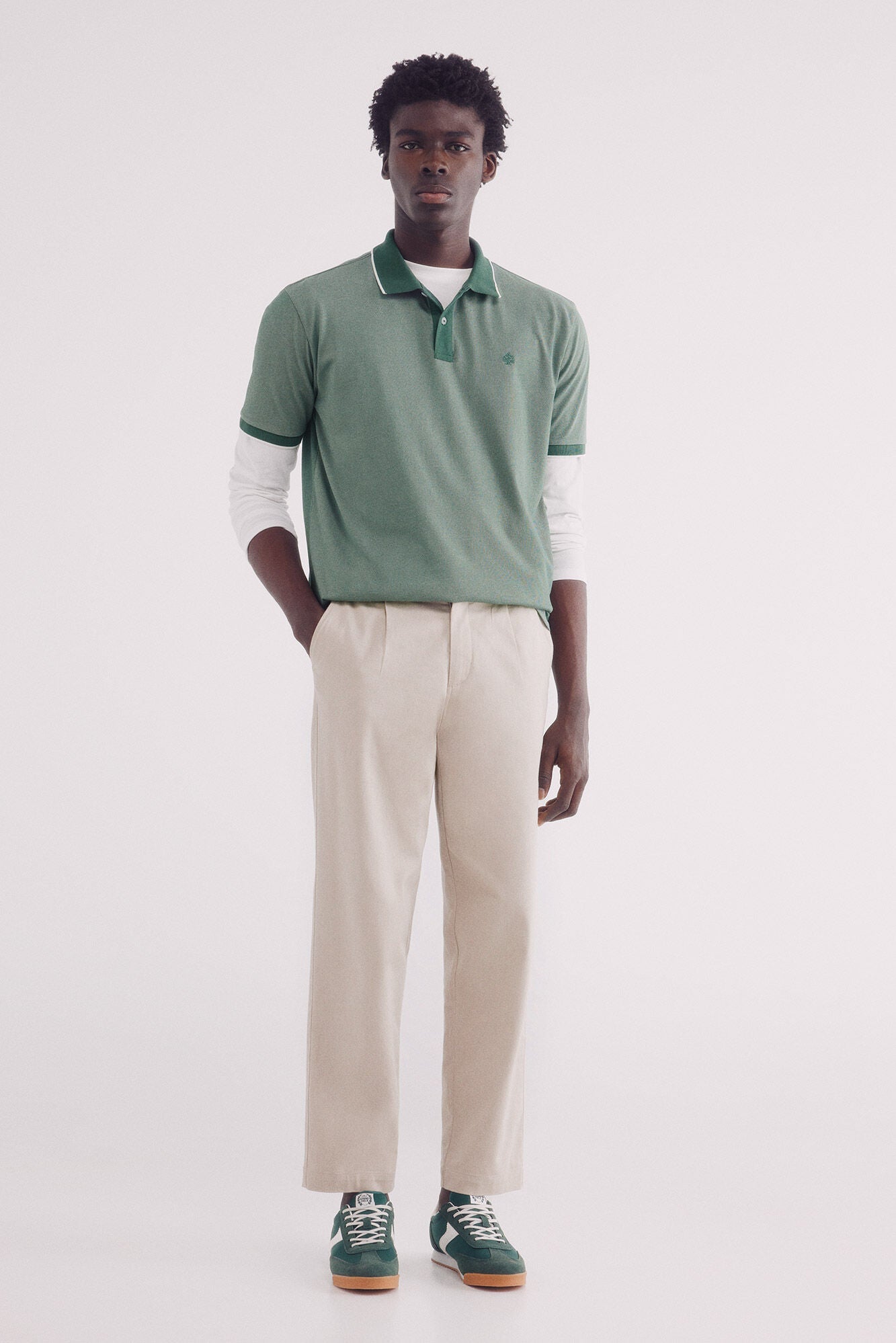 Oxford polo with contrast collar, regular fit