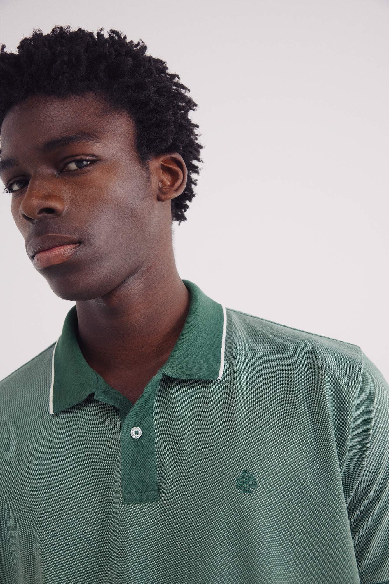 Oxford polo with contrast collar, regular fit