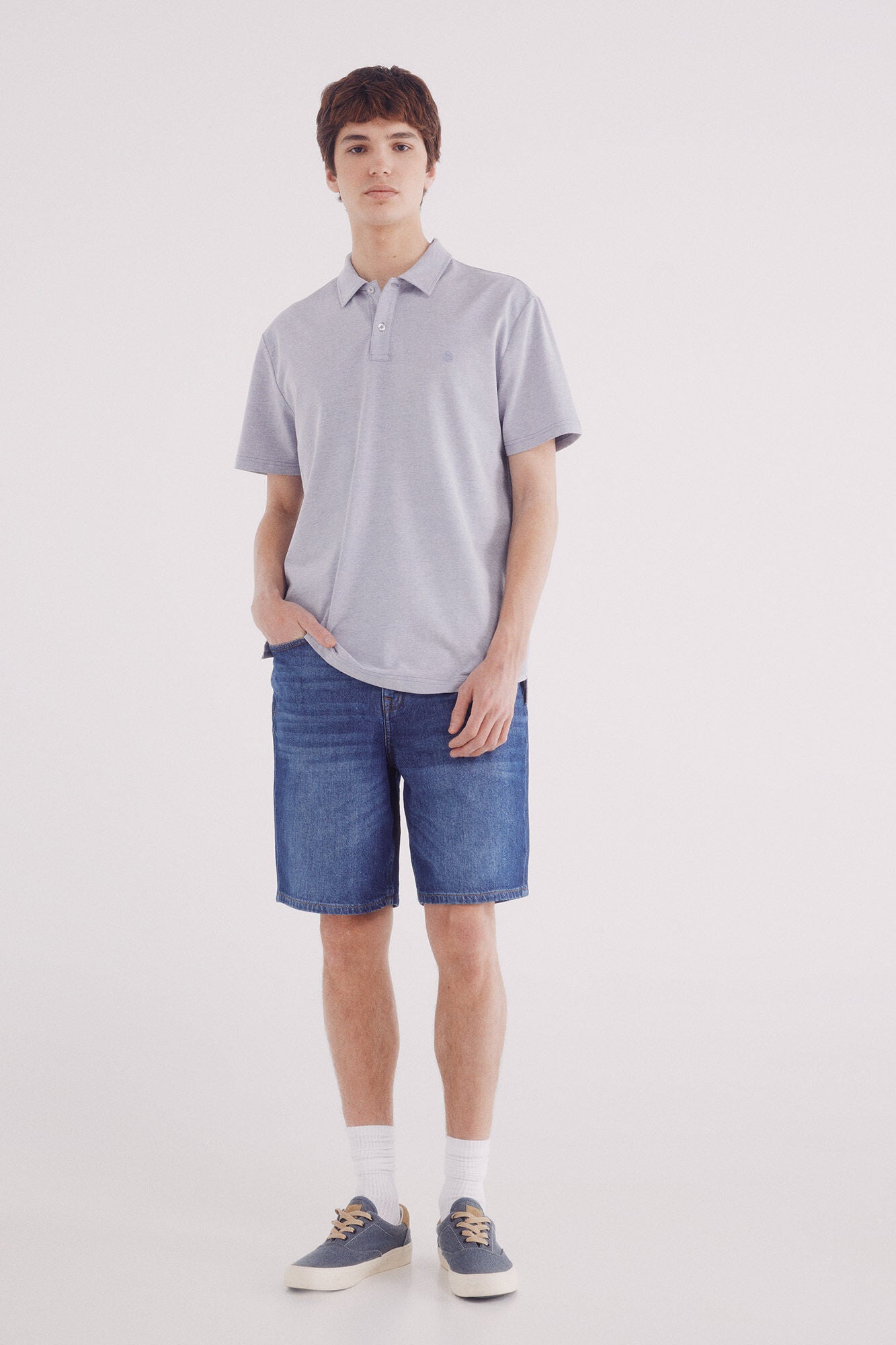 Regular fit two-tone structured piquŽ polo shirt