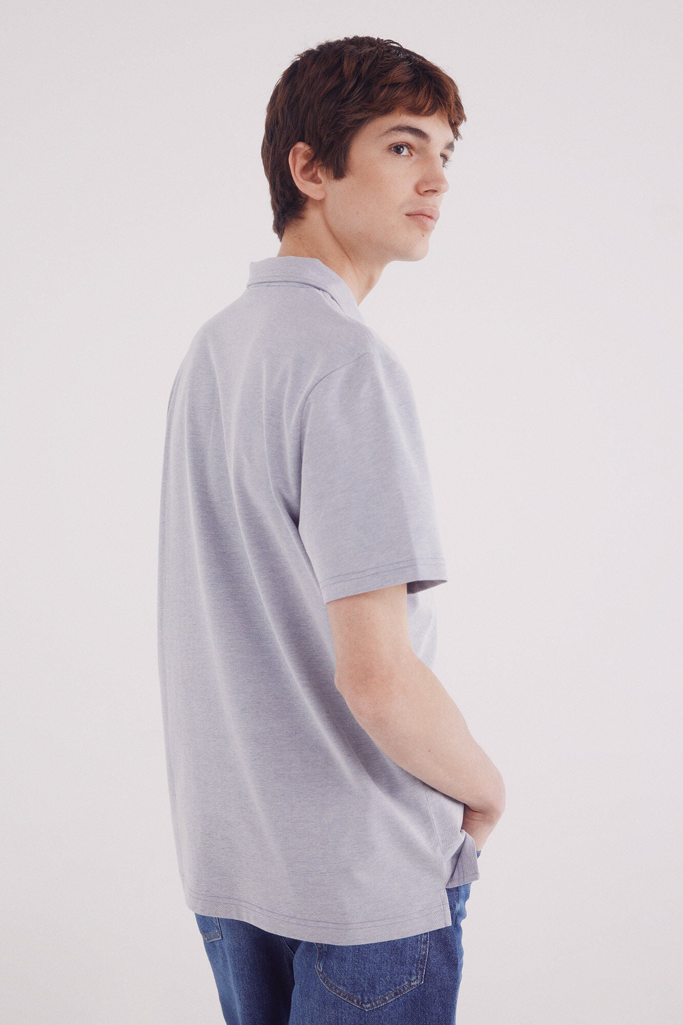 Regular fit two-tone structured piquŽ polo shirt