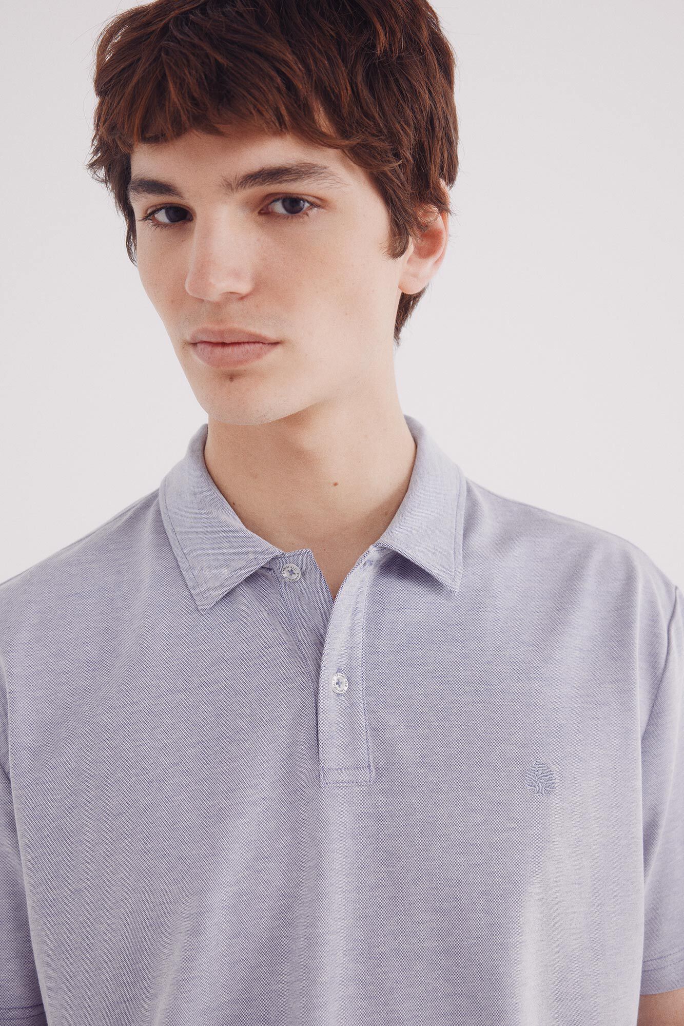 Regular fit two-tone structured piquŽ polo shirt