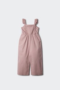 Girls' linen jumpsuit with ruffles