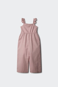 Girls' linen jumpsuit with ruffles