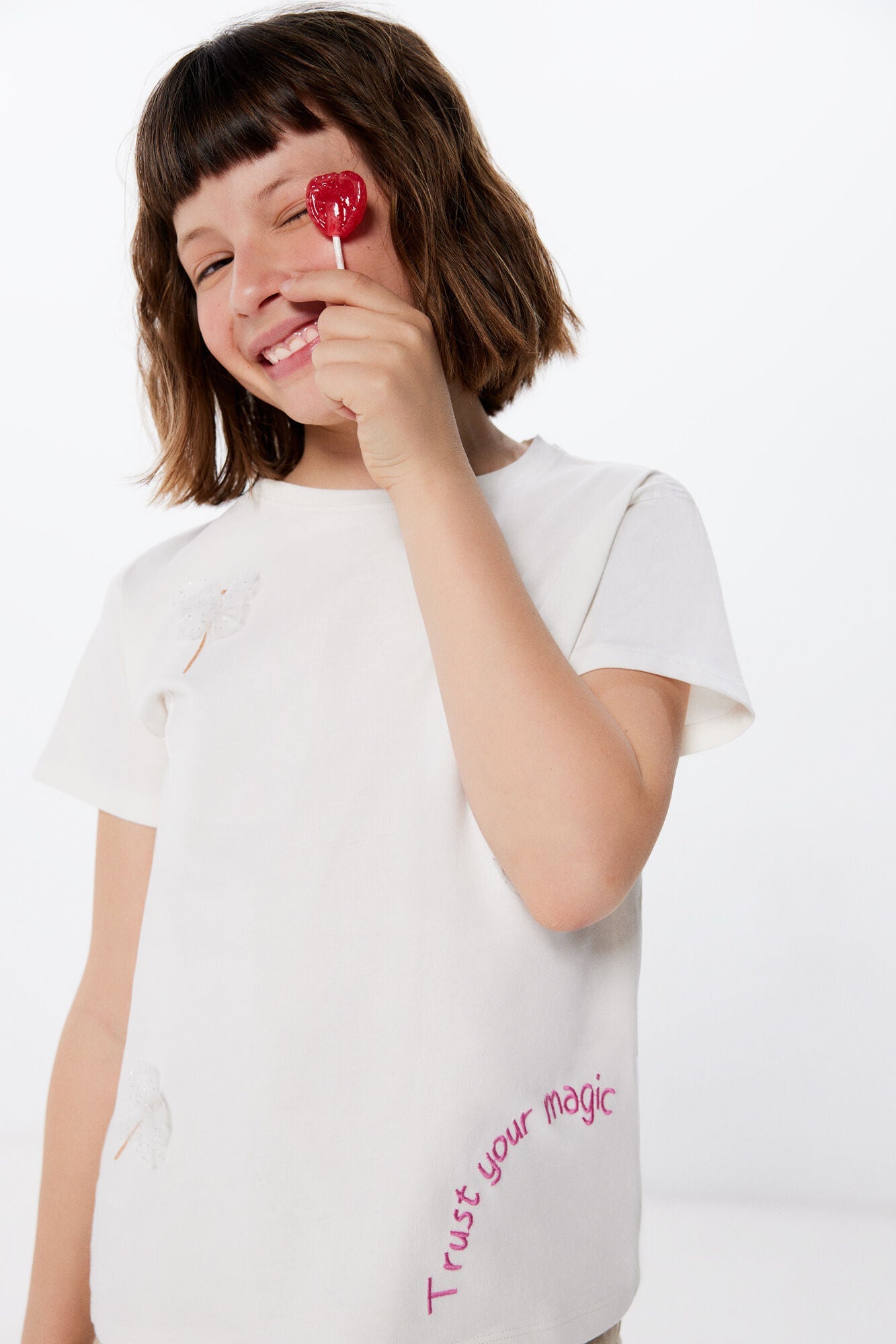 Girls' dragonfly T-shirt with tulle