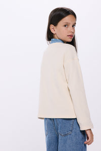 Girl's heart ribbed t-shirt