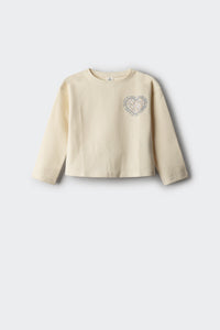 Girl's heart ribbed t-shirt