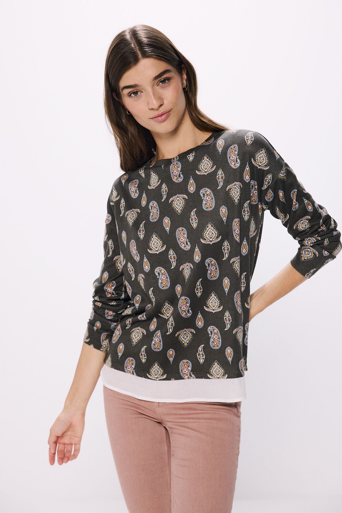 Printed combined T-shirt