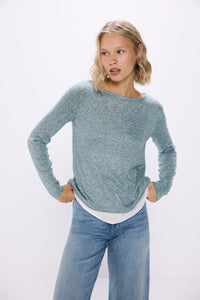 Combined jersey-knit -knit t-shirt