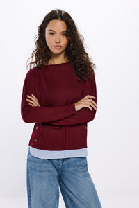 Combined T-shirt with side buttons