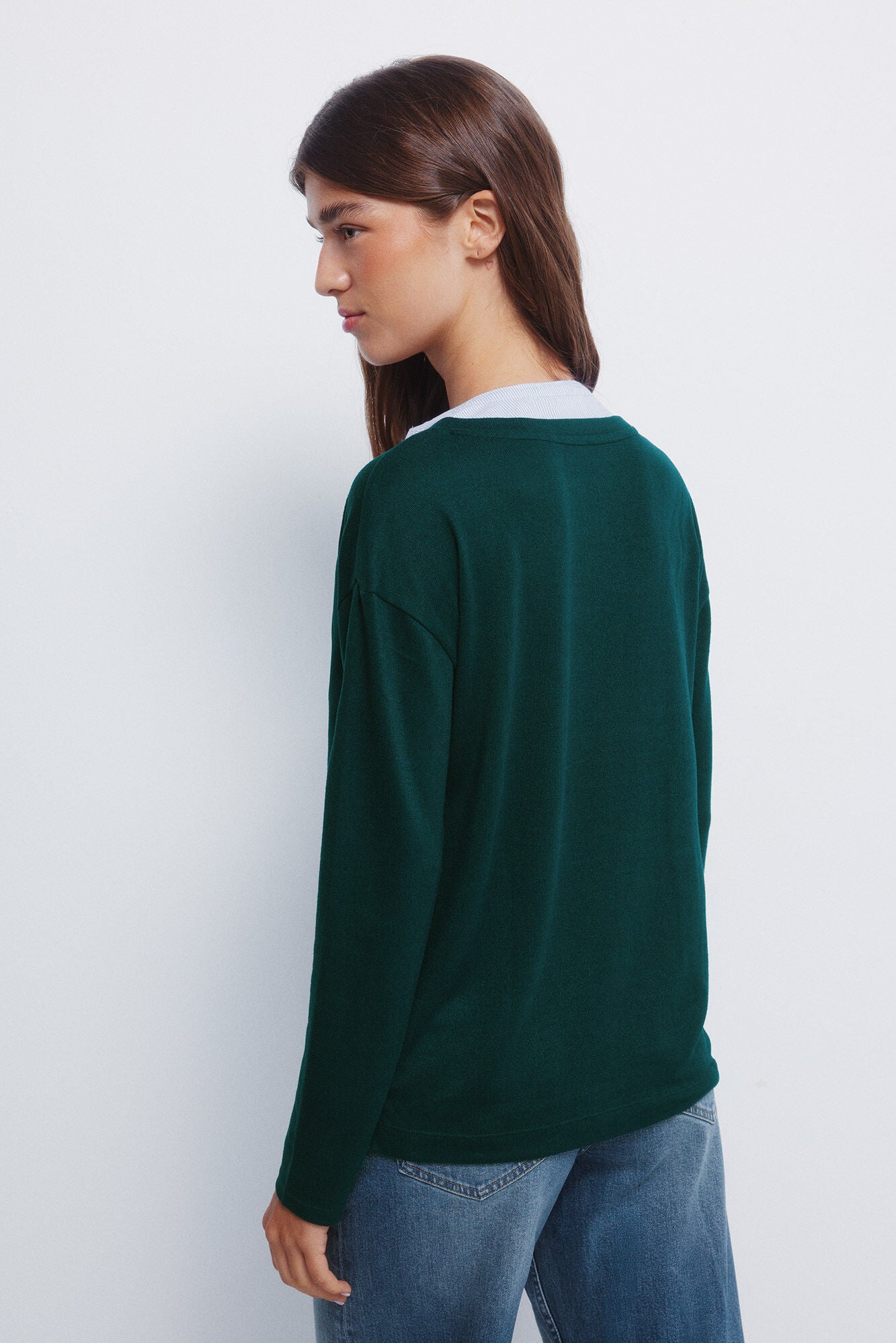 T-shirt with contrasting neckline