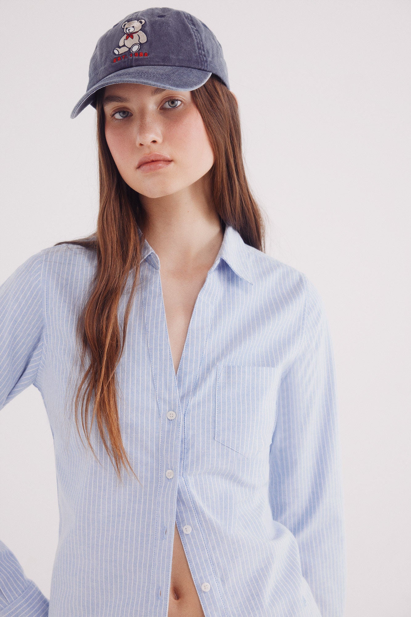 Oxford shirt with open neck