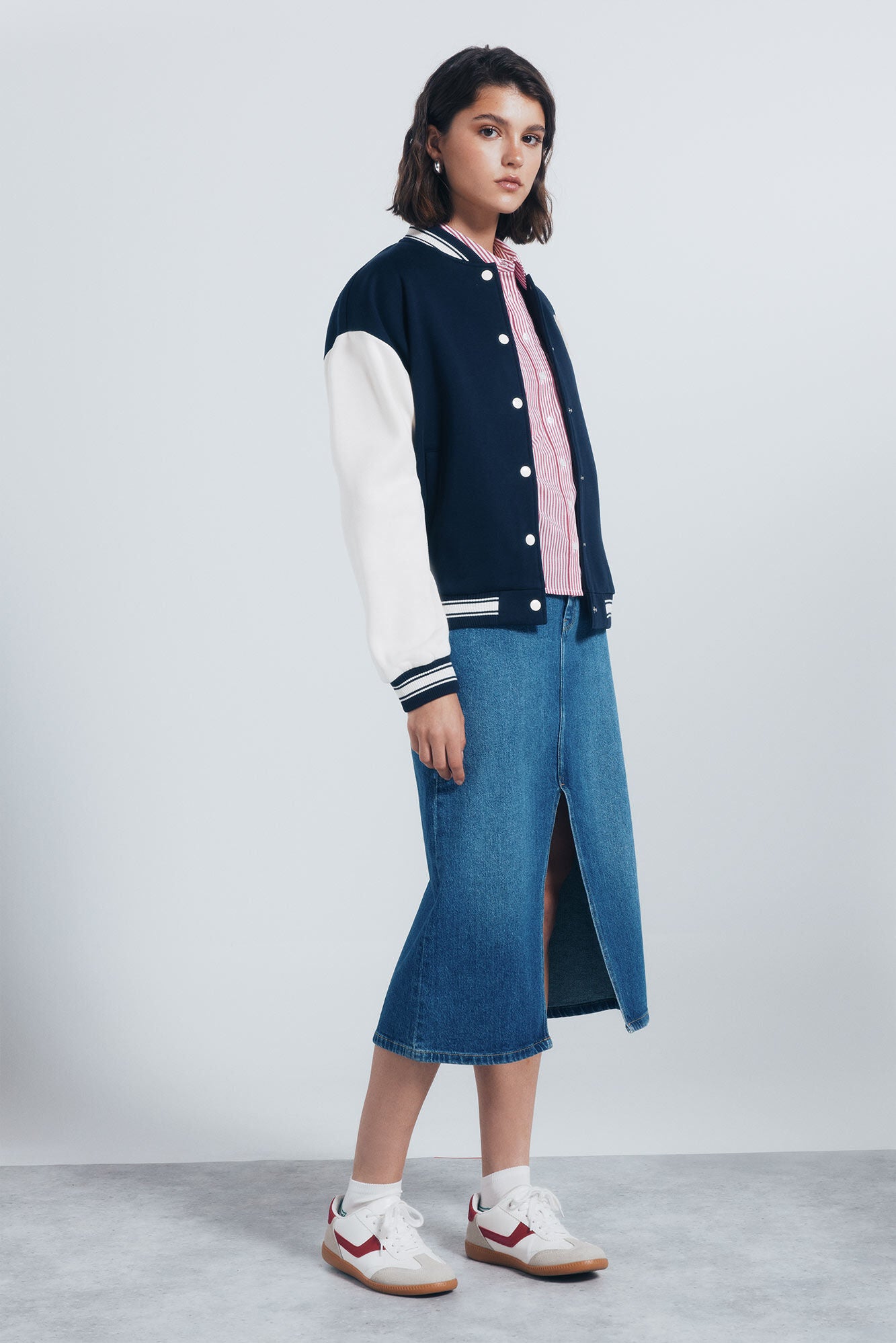 Striped cropped shirt