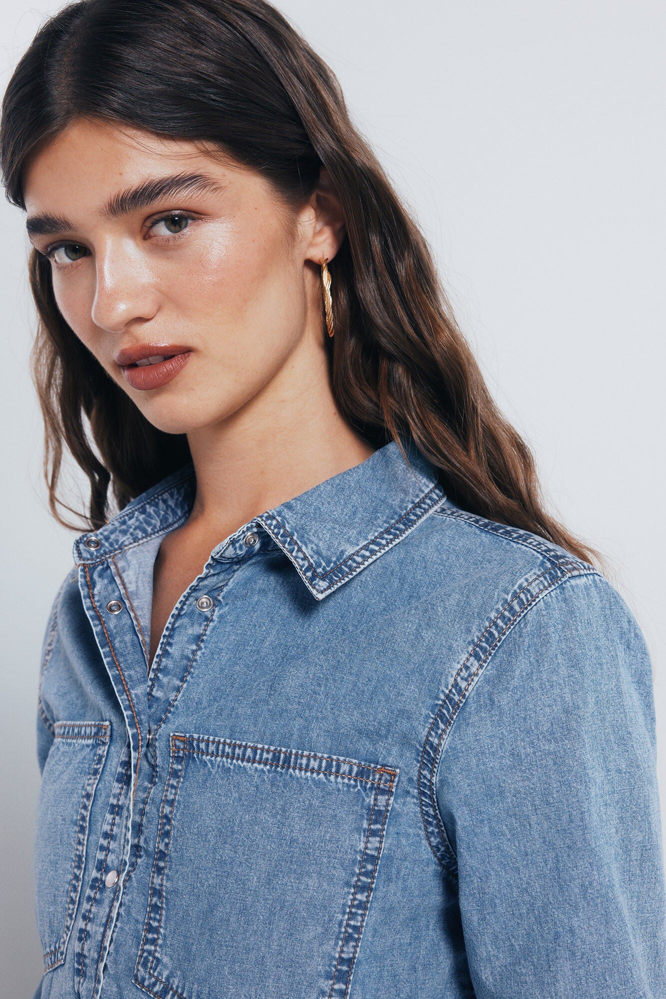 Denim shirt with pockets