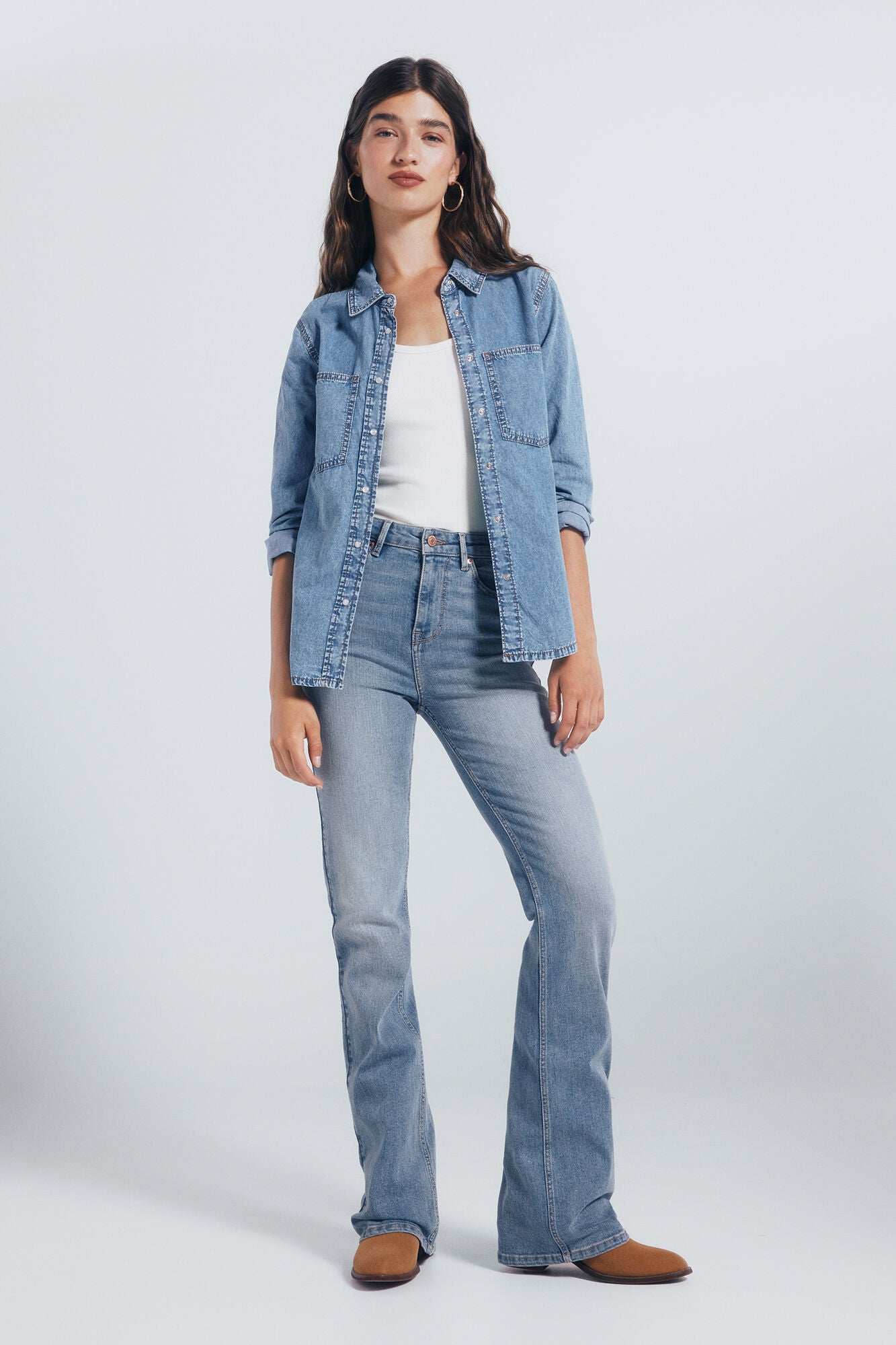 Denim shirt with pockets