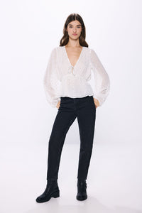 Chiffon blouse with lurex polka-dots