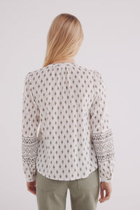 Khaki print blouse