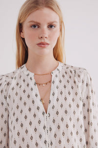 Khaki print blouse