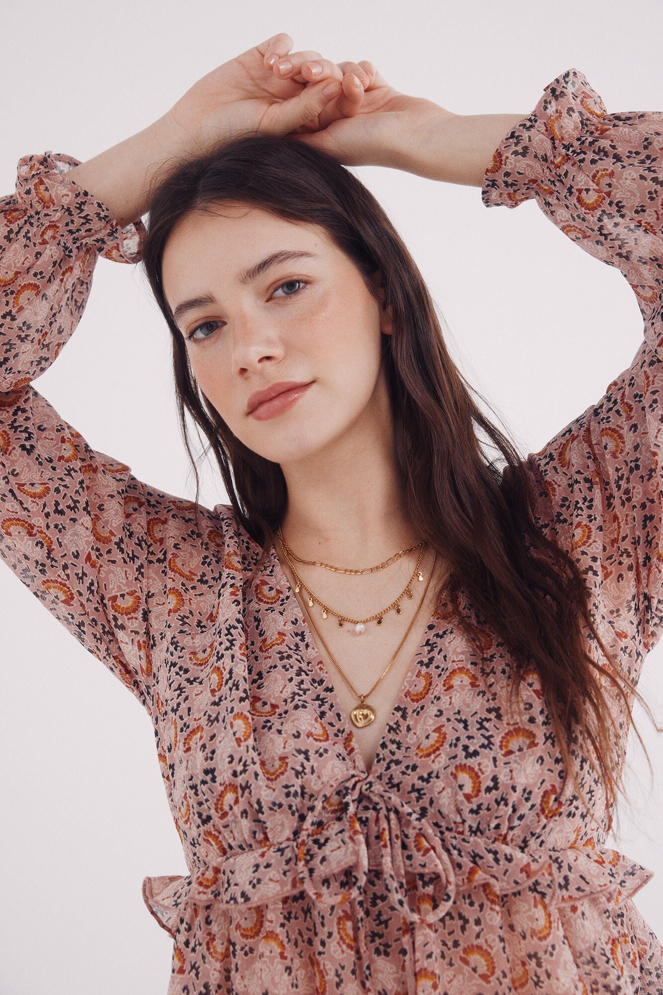 Printed chiffon blouse