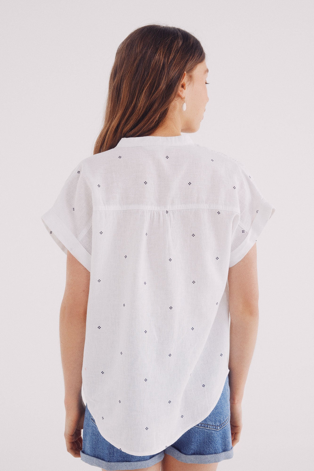 Printed cotton t-shirt blouse