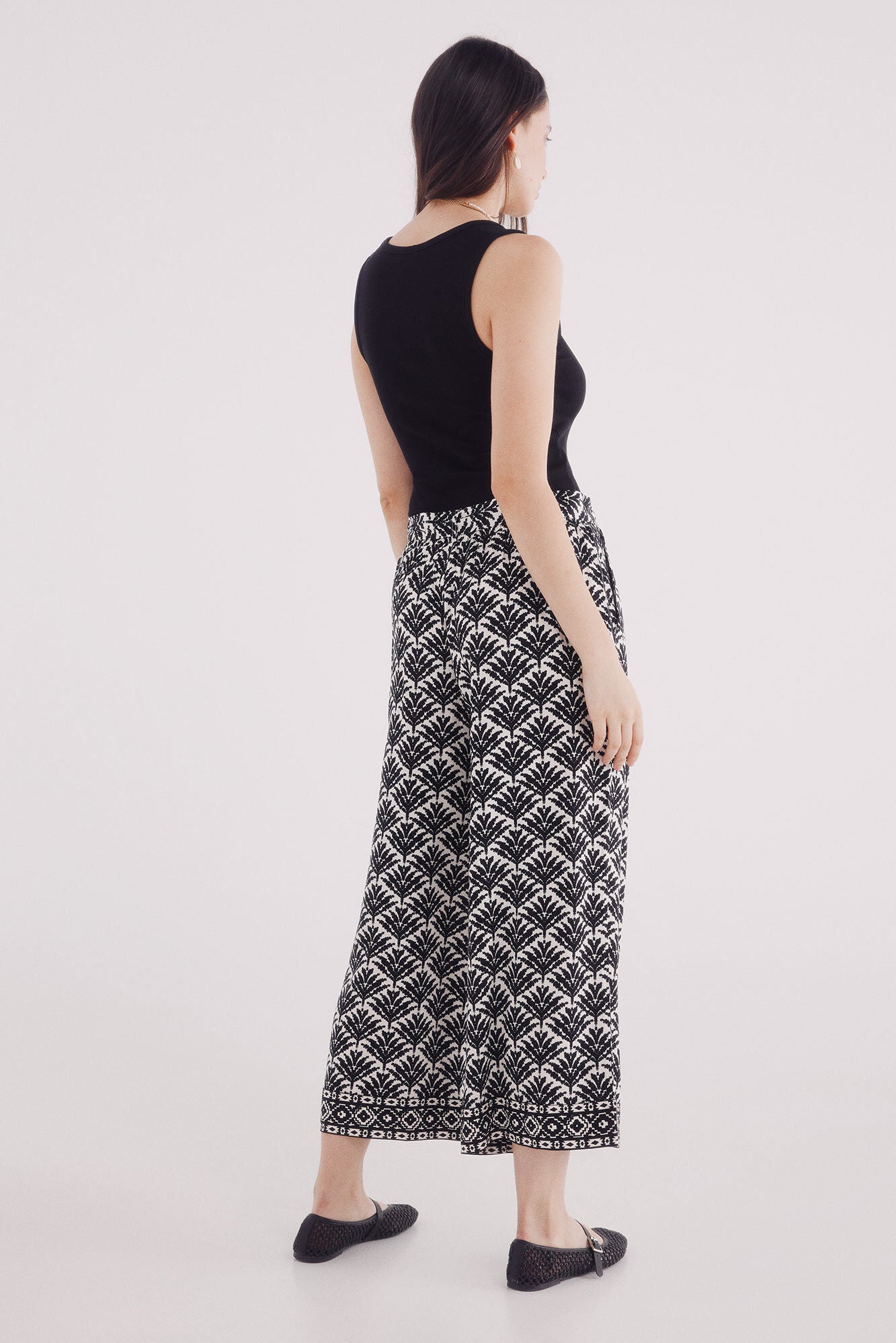 Printed flowing trousers