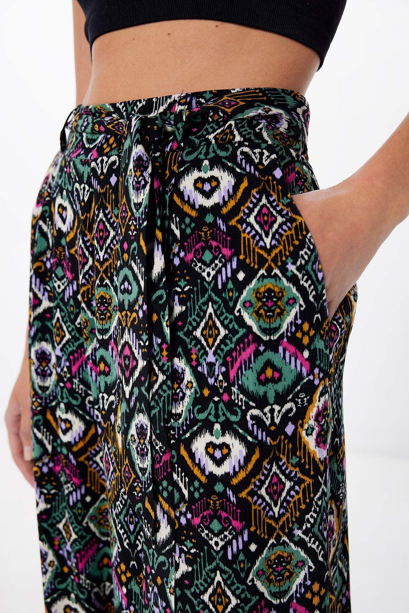 Printed flowing culottes