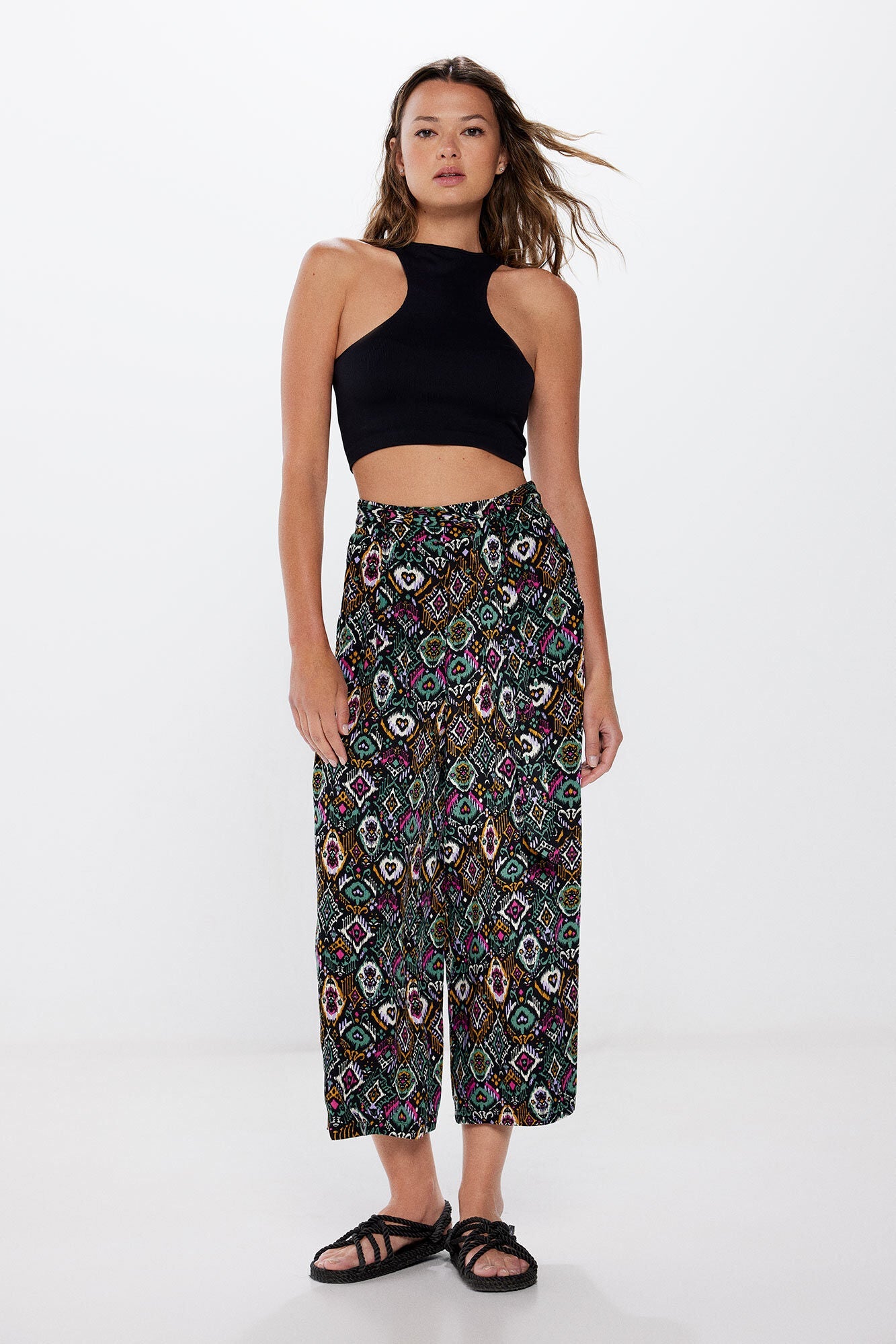 Printed flowing culottes