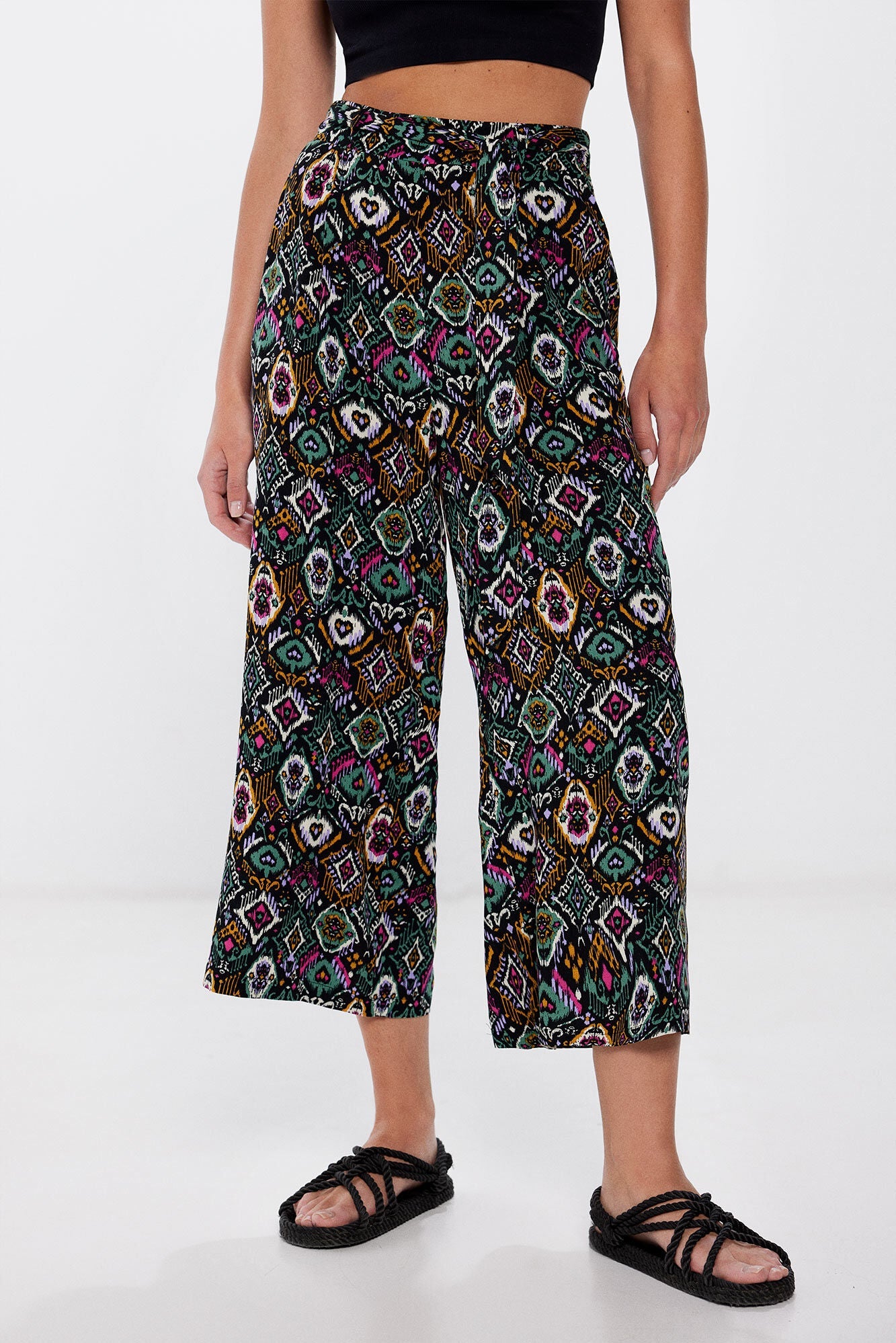 Printed flowing culottes